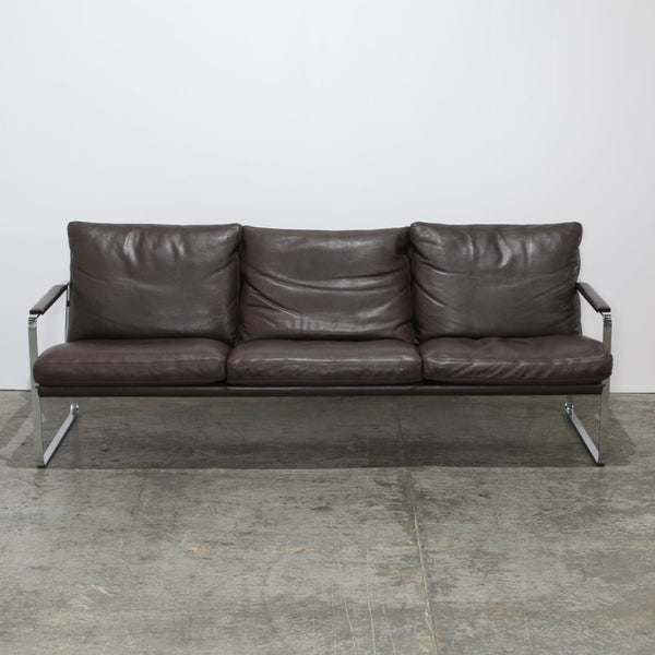 Knoll Brown Leather Fabricius Sofa @ REHAUS