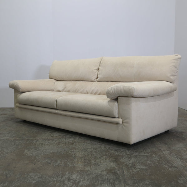 Ligne Roset Cream Suede Three Seater Pallas Sofa by Claude Brisson @ REHAUS