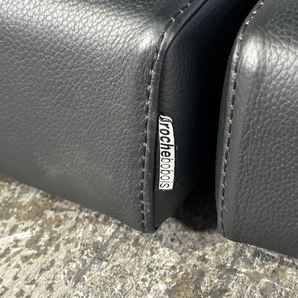 Roche Bobois Memento Sectional Sofa with Ottoman and Leather Side Bookcases @ REHAUS