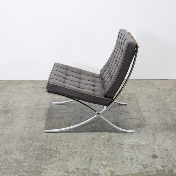 Knoll Barcelona Brown Leather Chair by Ludwig Mies van der Rohe