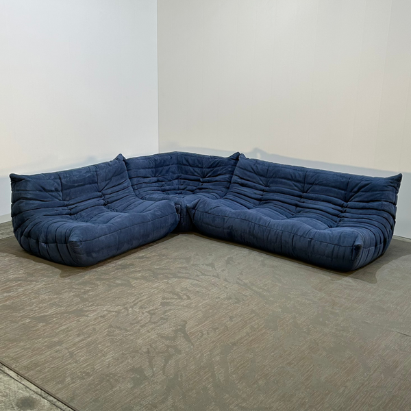 Ligne Roset by Michel Ducaroy Togo Blue Modular Sofa, Set of Three