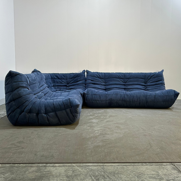 Ligne Roset by Michel Ducaroy Togo Blue Modular Sofa, Set of Three
