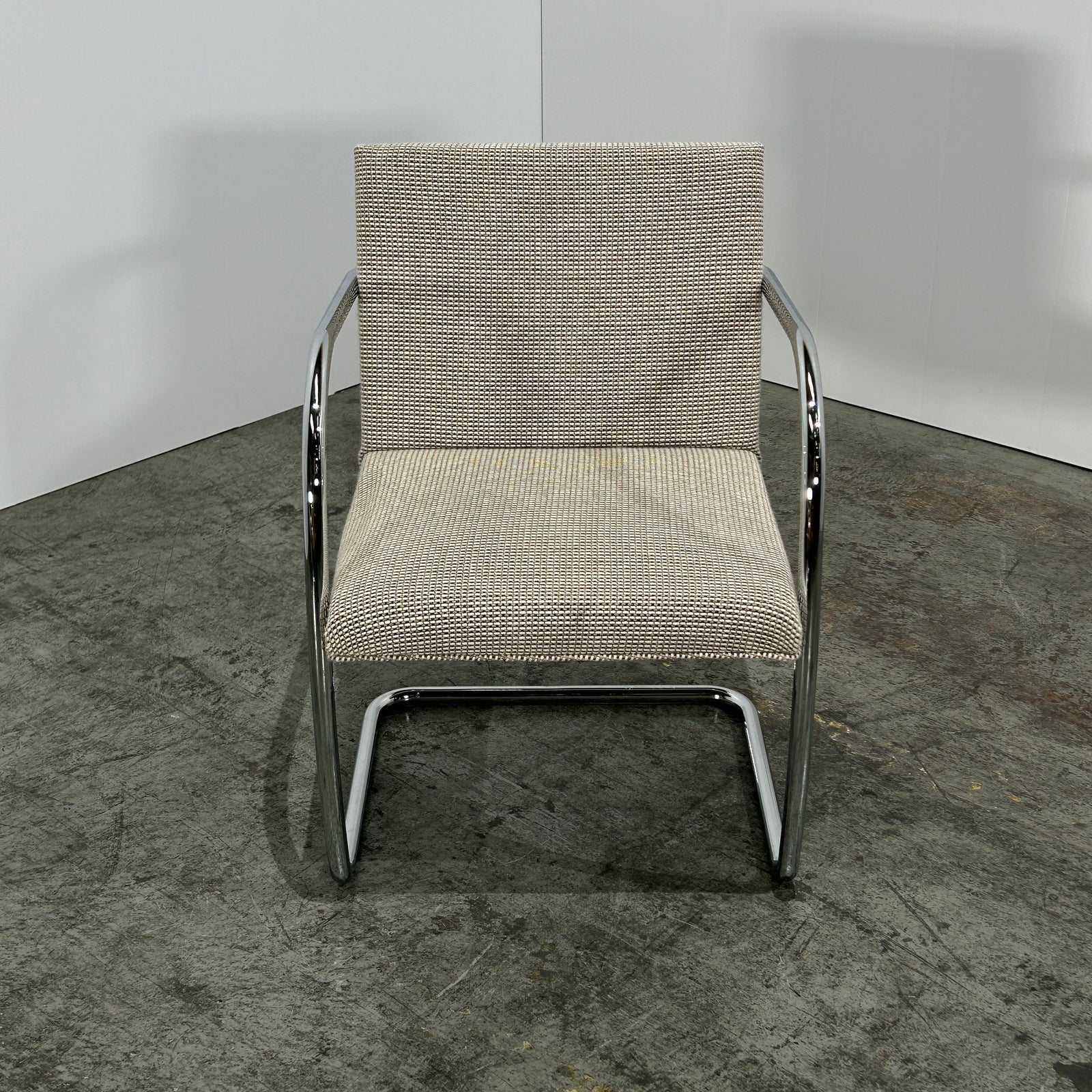 Knoll Brno Grey Tubular Chair by Ludwig Mies van der Rohe, Set of Four