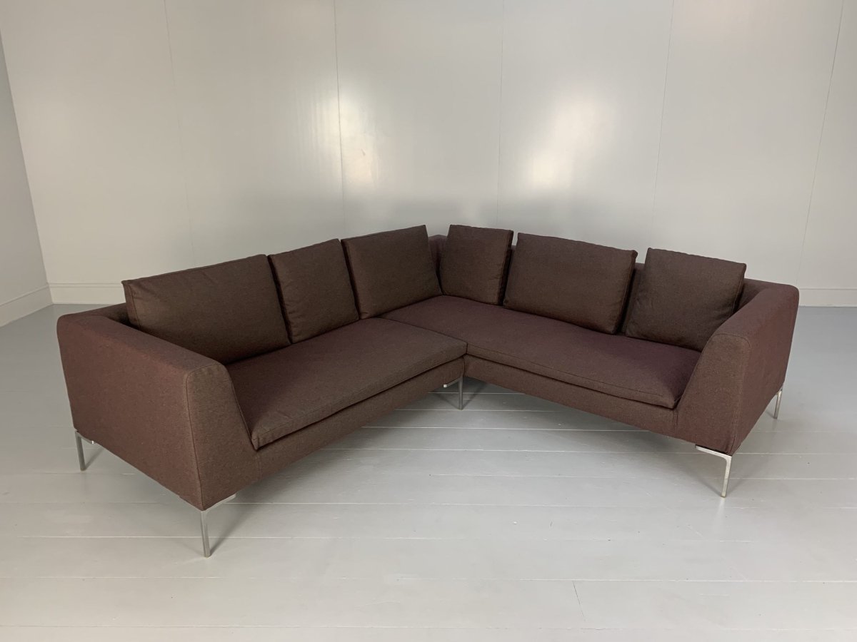 B&B Italia Charles Sofa - L - Shape Sectional - In Purple Wool @ REHAUS