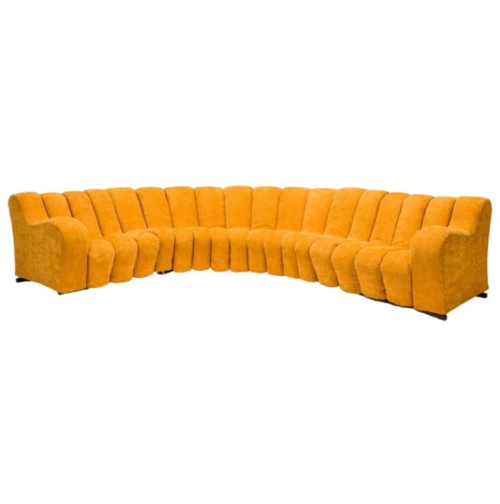 De Sede DS - 600 'Non - Stop' Snake Orange Fabric Infinity Sofa - REHAUS - U. Berger, Eleonora Peduzzi Riva, H. Ulrich and K. Vogt