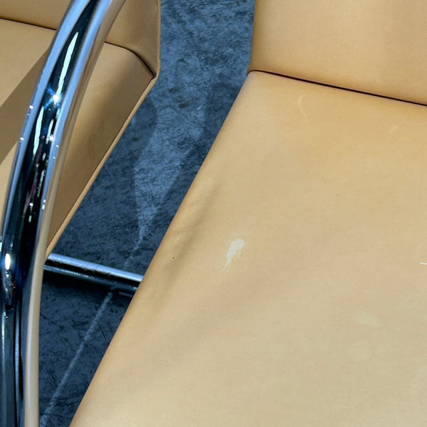 Knoll Beige Leather Brno Tubular Chair by Ludwig Mies van der Rohe, Set of Four @ REHAUS
