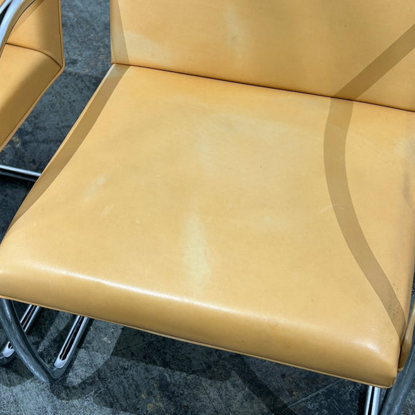 Knoll Beige Leather Brno Tubular Chair by Ludwig Mies van der Rohe, Set of Four @ REHAUS