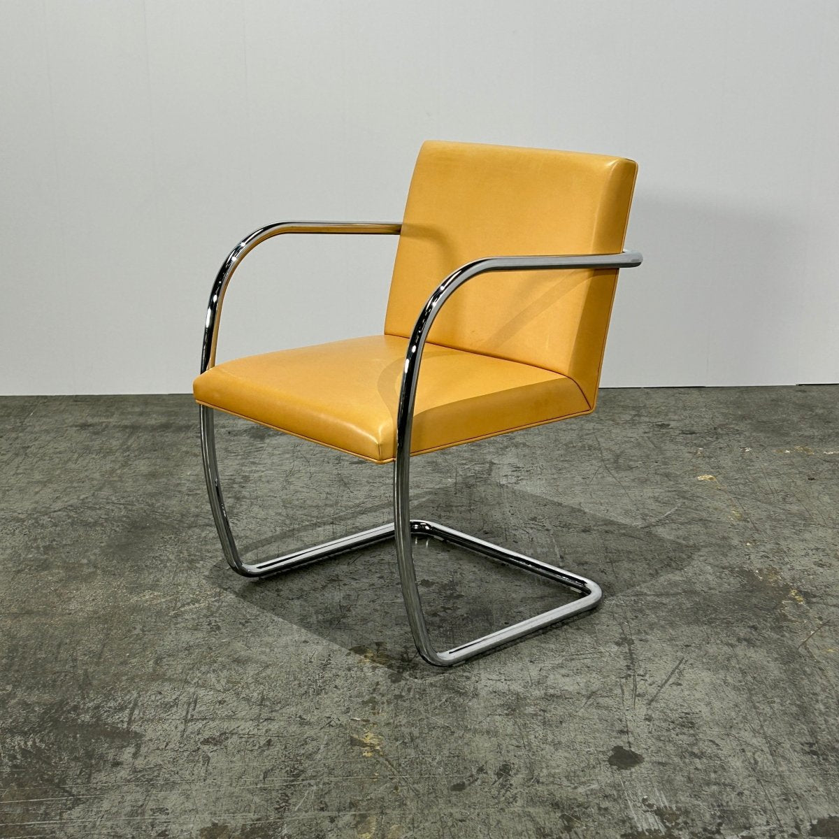 Knoll Beige Leather Brno Tubular Chair by Ludwig Mies van der Rohe, Set of Four @ REHAUS