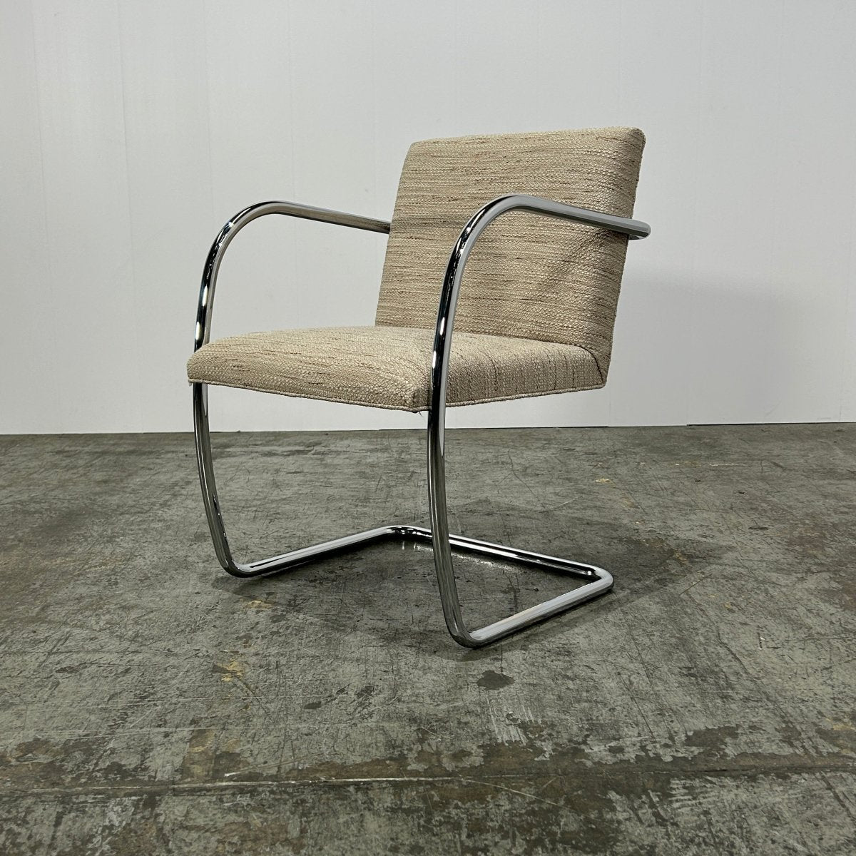 Knoll Brno Cream Tubular Chair by Ludwig Mies van der Rohe, Set of Six @ REHAUS