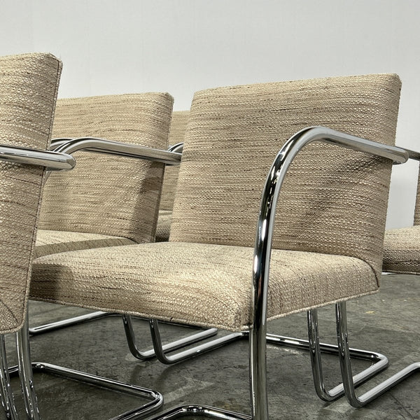 Knoll Brno Cream Tubular Chair by Ludwig Mies van der Rohe, Set of Six @ REHAUS