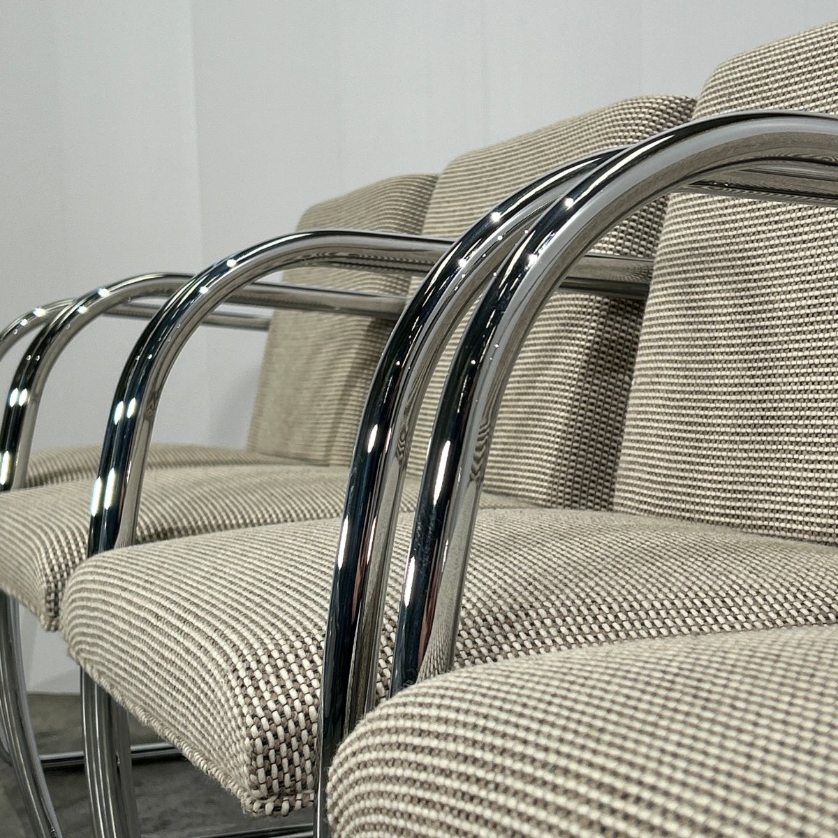 Knoll Brno Grey Tubular Chair by Ludwig Mies van der Rohe, Set of Four @ REHAUS