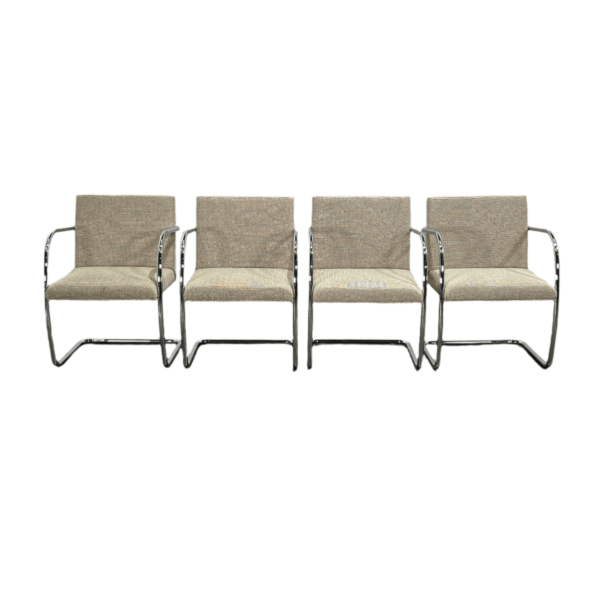 Knoll Brno Grey Tubular Chair by Ludwig Mies van der Rohe, Set of Four @ REHAUS