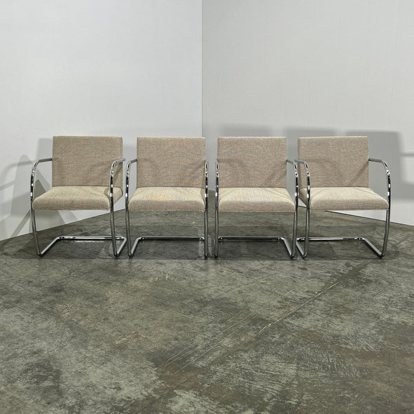 Knoll Brno Grey Tubular Chair by Ludwig Mies van der Rohe, Set of Four @ REHAUS