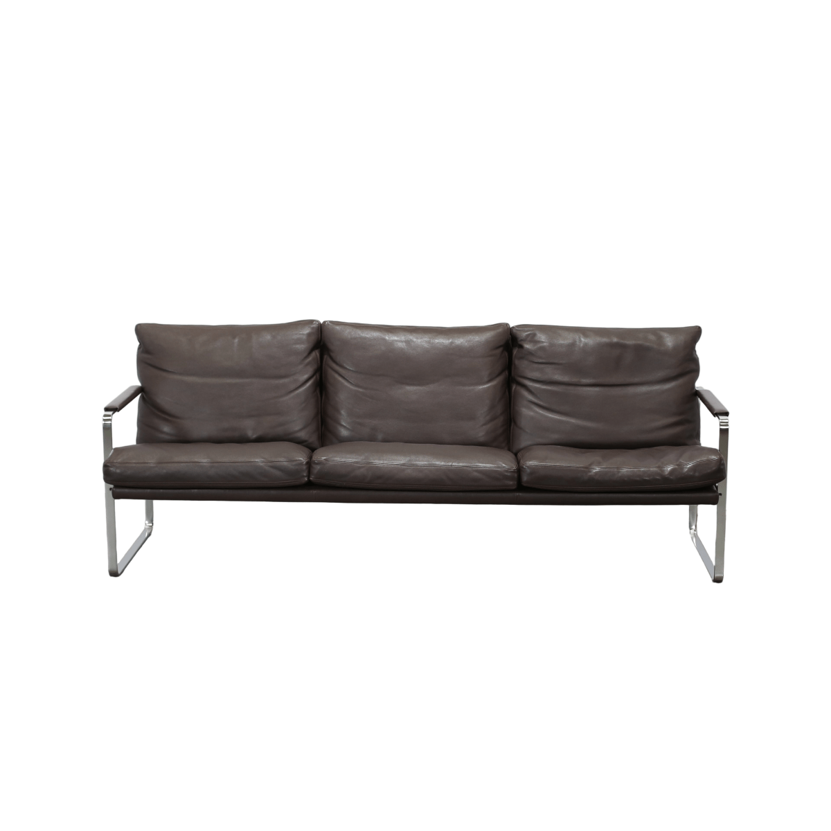 Knoll Brown Leather Fabricius Sofa @ REHAUS
