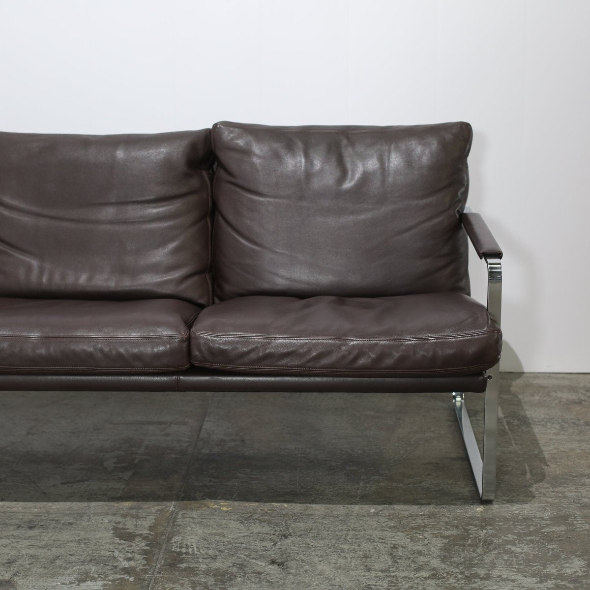 Knoll Brown Leather Fabricius Sofa @ REHAUS