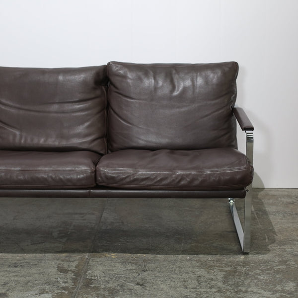 Knoll Brown Leather Fabricius Sofa @ REHAUS