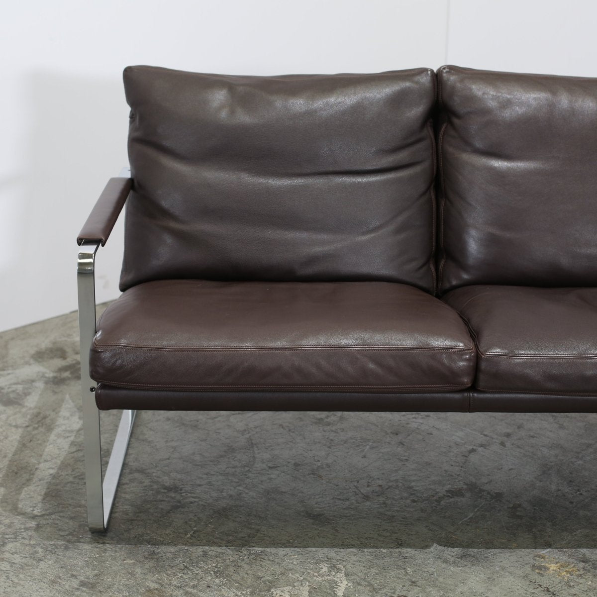 Knoll Brown Leather Fabricius Sofa @ REHAUS