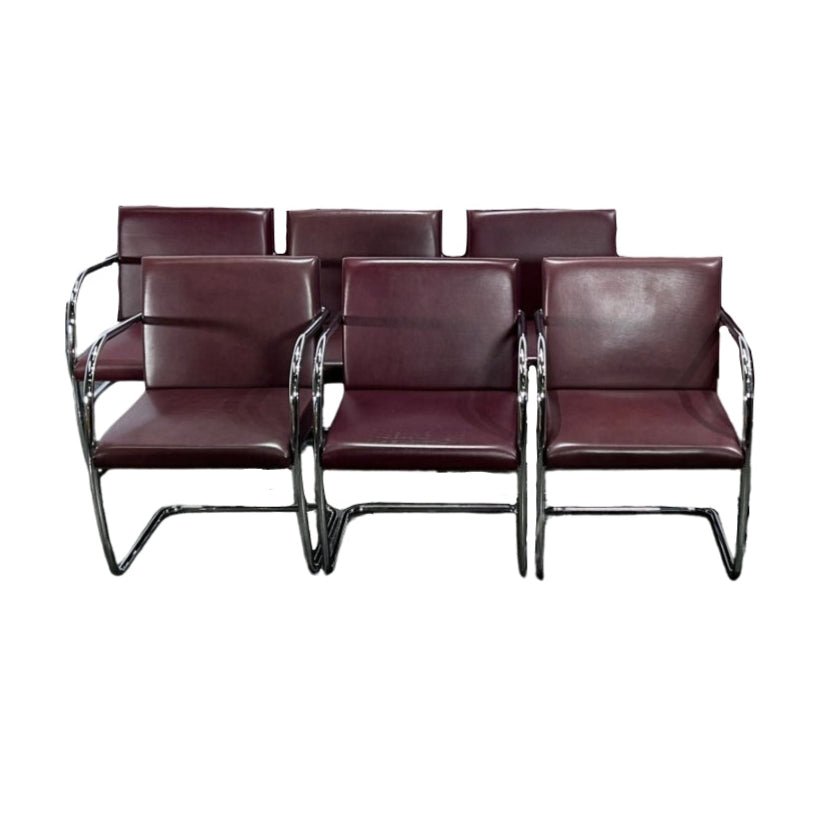Knoll Leather Brno Tubular Brown Chair by Ludwig Mies van der Rohe @ REHAUS