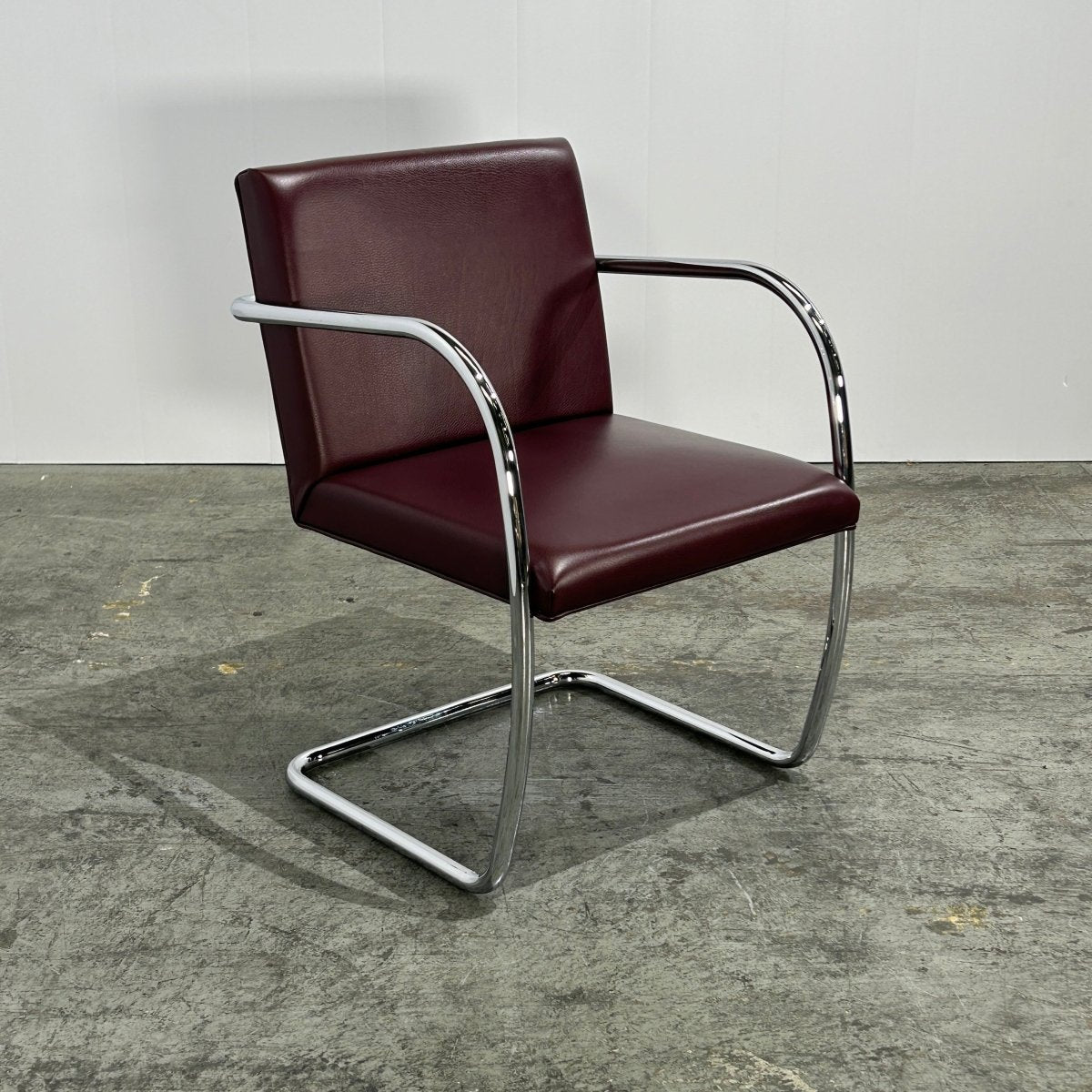Knoll Leather Brno Tubular Brown Chair by Ludwig Mies van der Rohe, Set of Six @ REHAUS