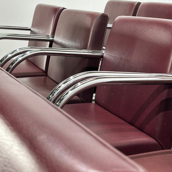 Knoll Leather Brno Tubular Brown Chair by Ludwig Mies van der Rohe, Set of Six @ REHAUS