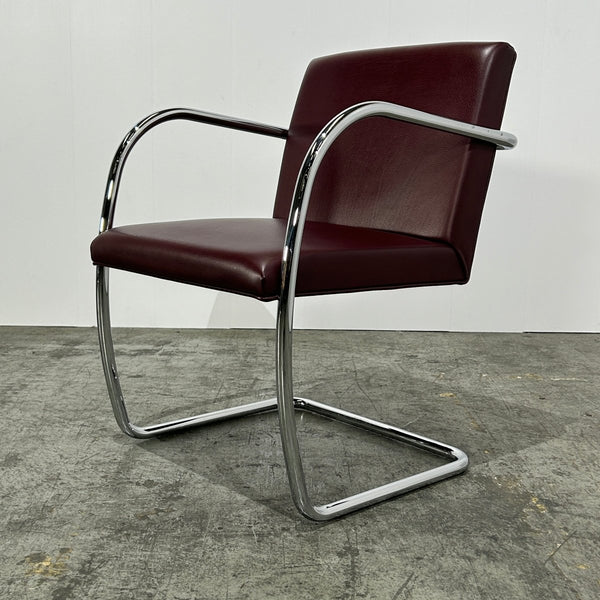 Knoll Leather Brno Tubular Brown Chair by Ludwig Mies van der Rohe, Set of Six @ REHAUS