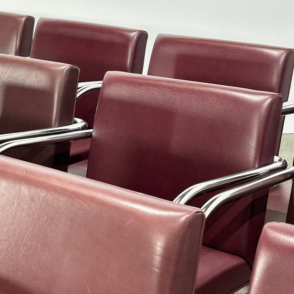 Knoll Leather Brno Tubular Brown Chair by Ludwig Mies van der Rohe, Set of Six @ REHAUS