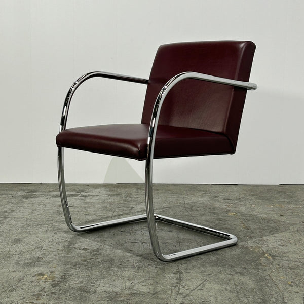 Knoll Leather Brno Tubular Brown Chair by Ludwig Mies van der Rohe, Set of Six @ REHAUS