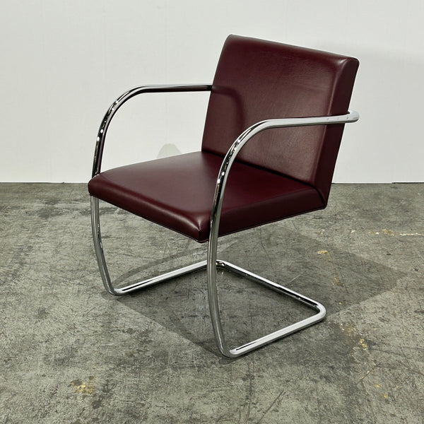 Knoll Leather Brno Tubular Brown Chair by Ludwig Mies van der Rohe, Set of Six @ REHAUS