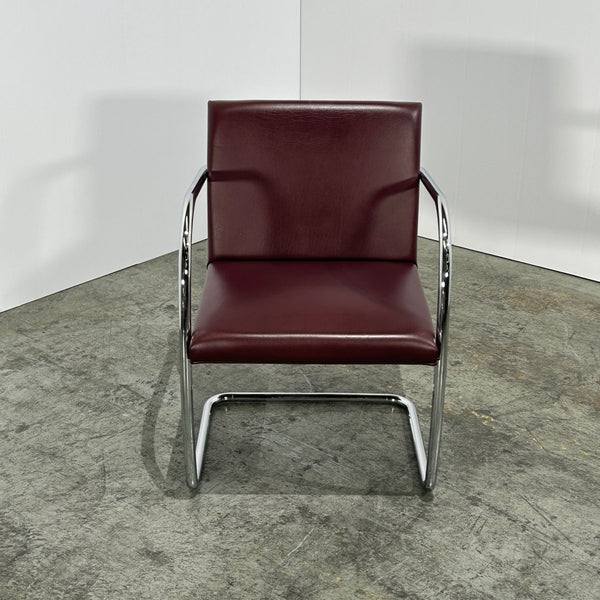 Knoll Leather Brno Tubular Brown Chair by Ludwig Mies van der Rohe, Set of Six @ REHAUS