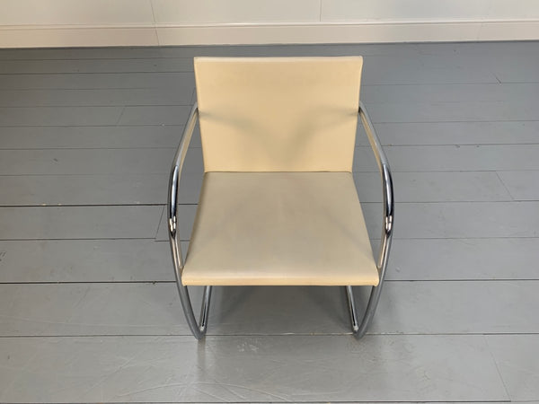Knoll Studio Brno Armchair Suite in Chrome & Pale Ivory Leather, Set of six @ REHAUS