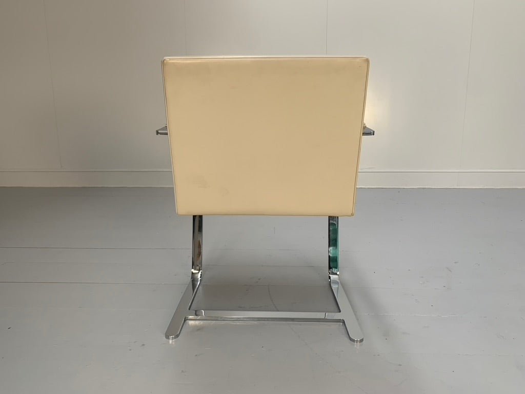 Knoll Studio Brno Flat Bar Armchairs - in Chrome & Ivory Leather, Set of Fourteen @ REHAUS