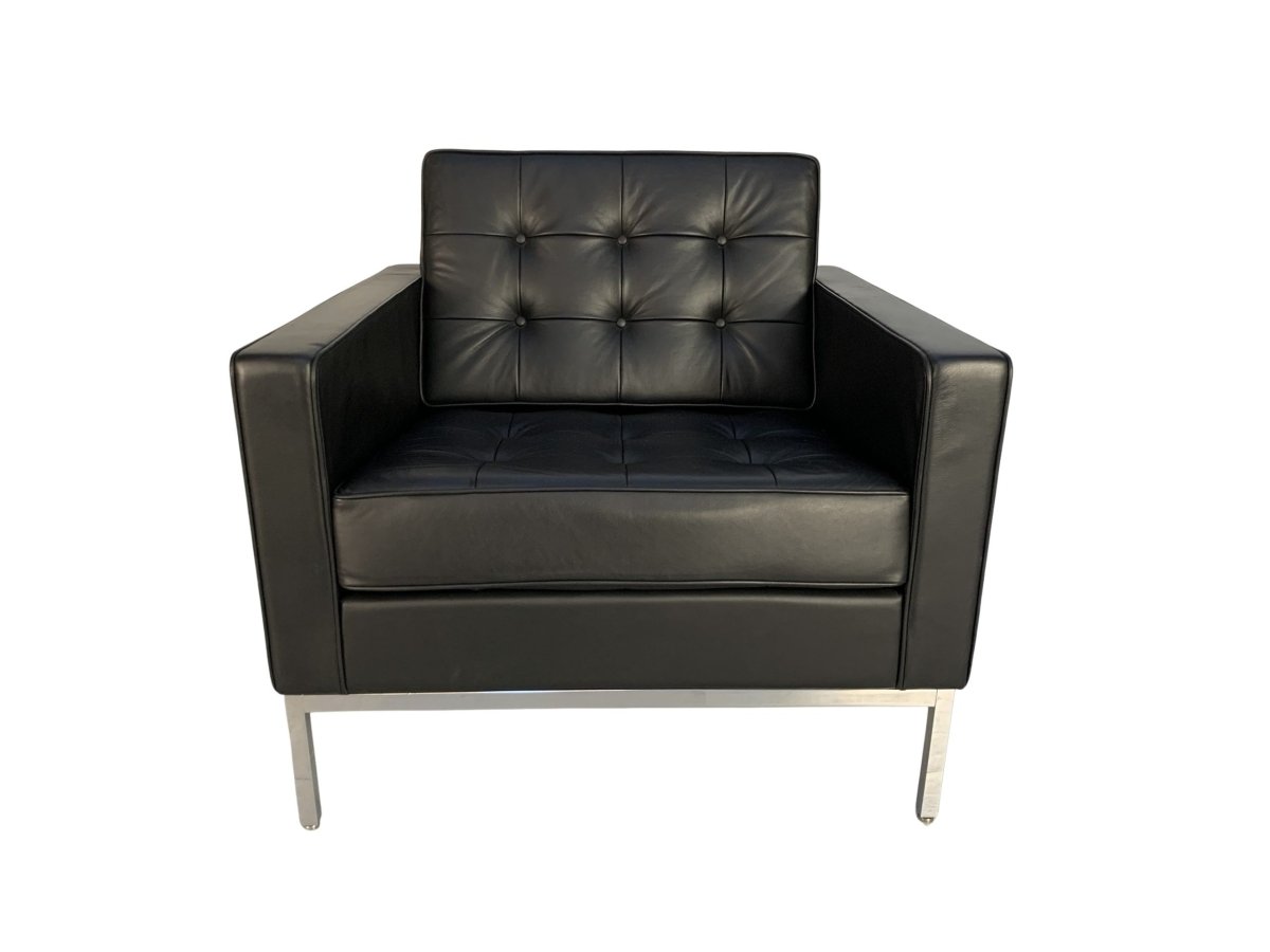 Knoll Studio Florence Knoll Lounge Chair Armchair - In Black Volo Leather @ REHAUS