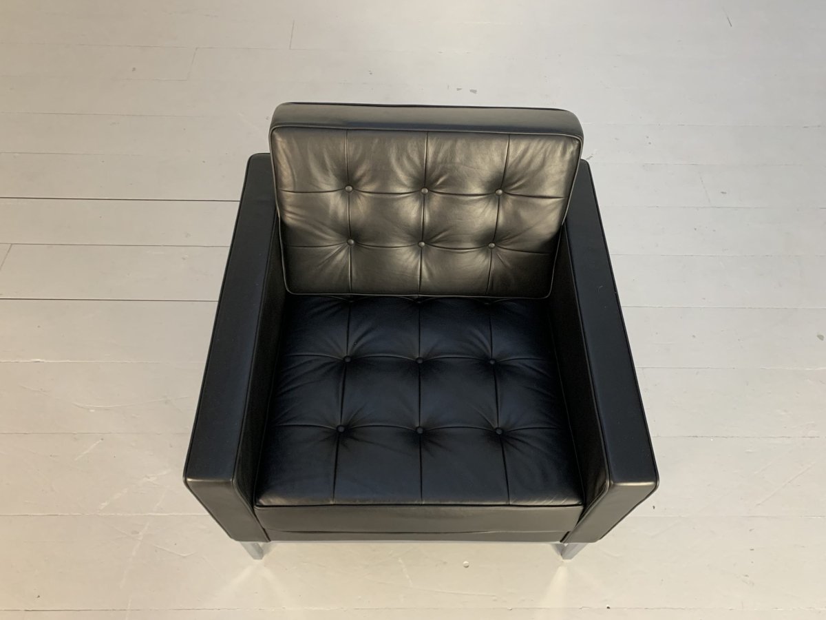 Knoll Studio Florence Knoll Lounge Chair Armchair - In Black Volo Leather @ REHAUS