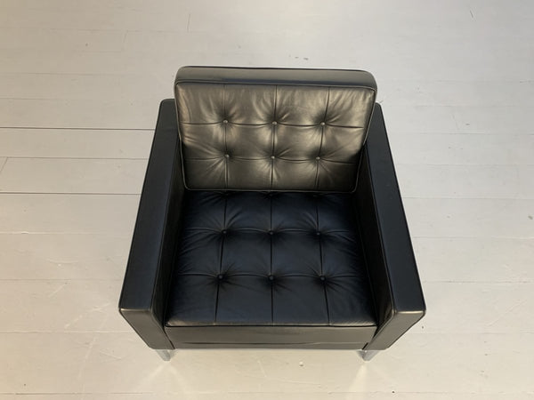 Knoll Studio Florence Knoll Lounge Chair Armchair - In Black Volo Leather @ REHAUS
