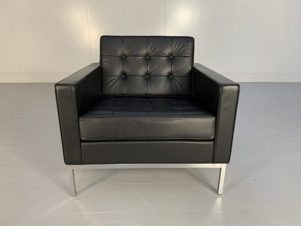 Knoll Studio Florence Knoll Lounge Chair Armchair - In Black Volo Leather @ REHAUS