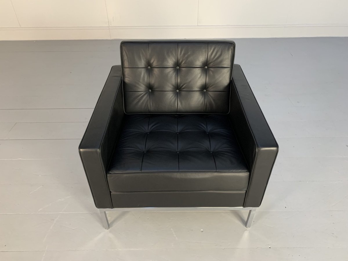 Knoll Studio Florence Knoll Lounge Chair Armchair - In Black Volo Leather @ REHAUS