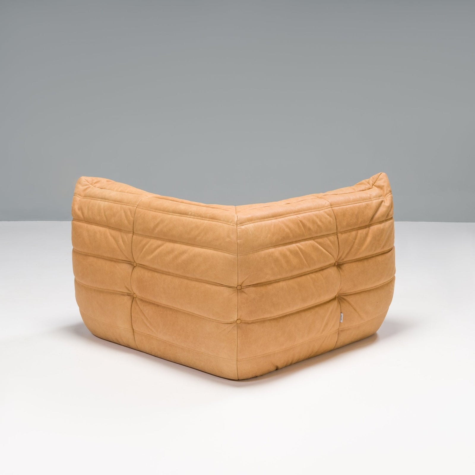 Ligne Roset by Michel Ducaroy Camel Brown Leather Togo, Set of Three - REHAUS - Michel Ducaroy