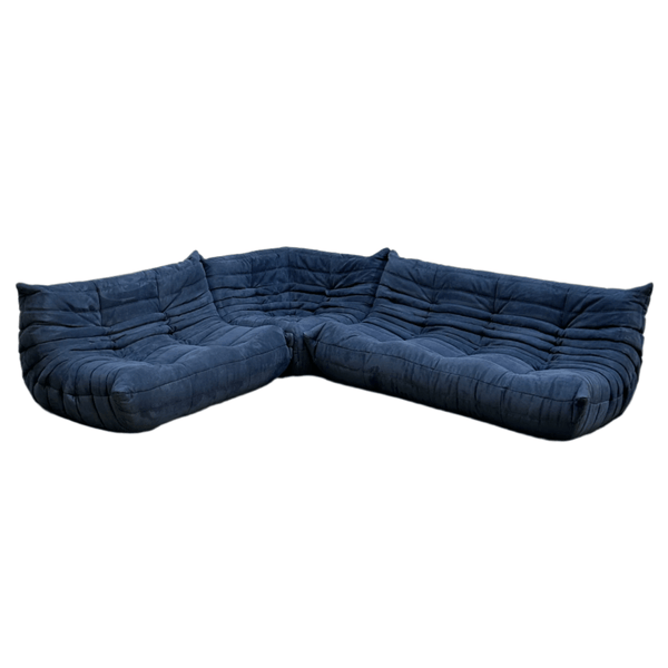 Ligne Roset by Michel Ducaroy Togo Blue Modular Sofa, Set of Three