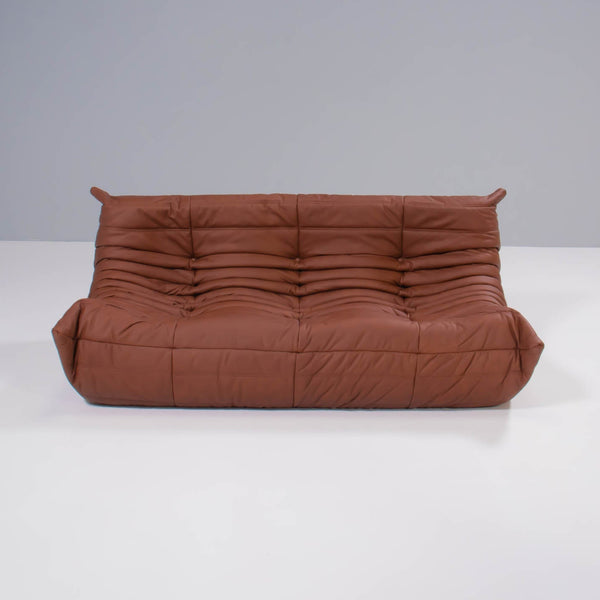 Ligne Roset by Michel Ducaroy Togo Brown Leather Modular Sofa, Set of Three @ REHAUS