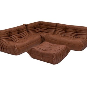 Ligne Roset by Michel Ducaroy Togo Brown Leather Sofa, Set of 4 - REHAUS - Michel Ducaroy