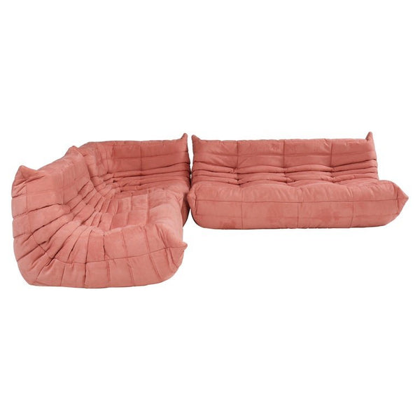 Ligne Roset by Michel Ducaroy Togo Pink Modular Sofa, Set of Three