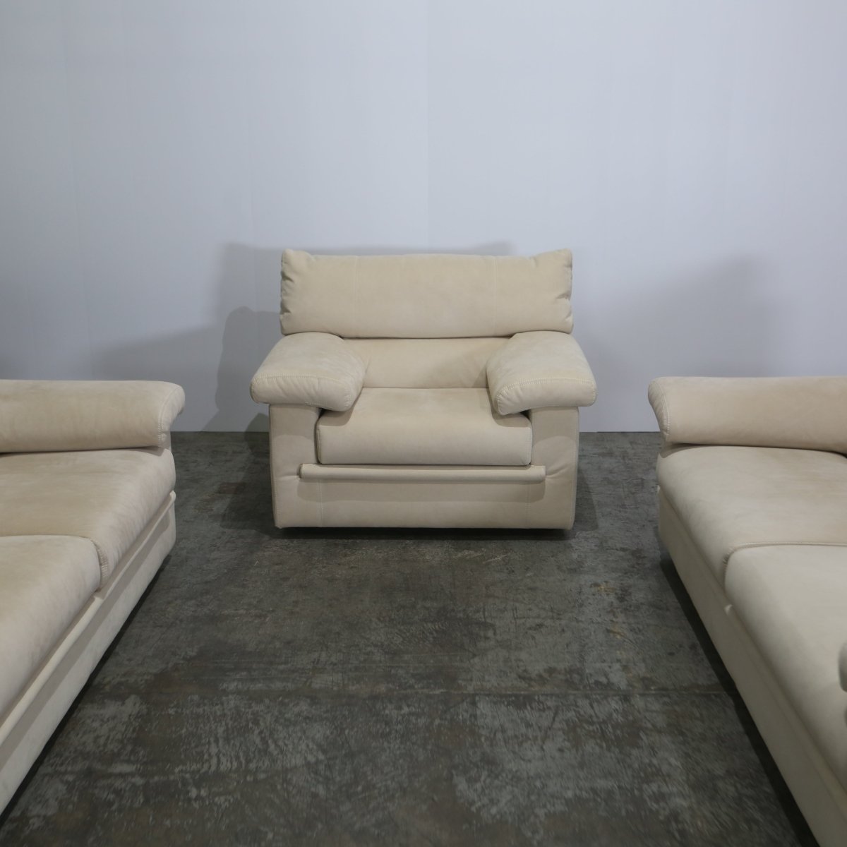 Ligne Roset Cream Suede Pallas Armchair by Claude Brisson @ REHAUS
