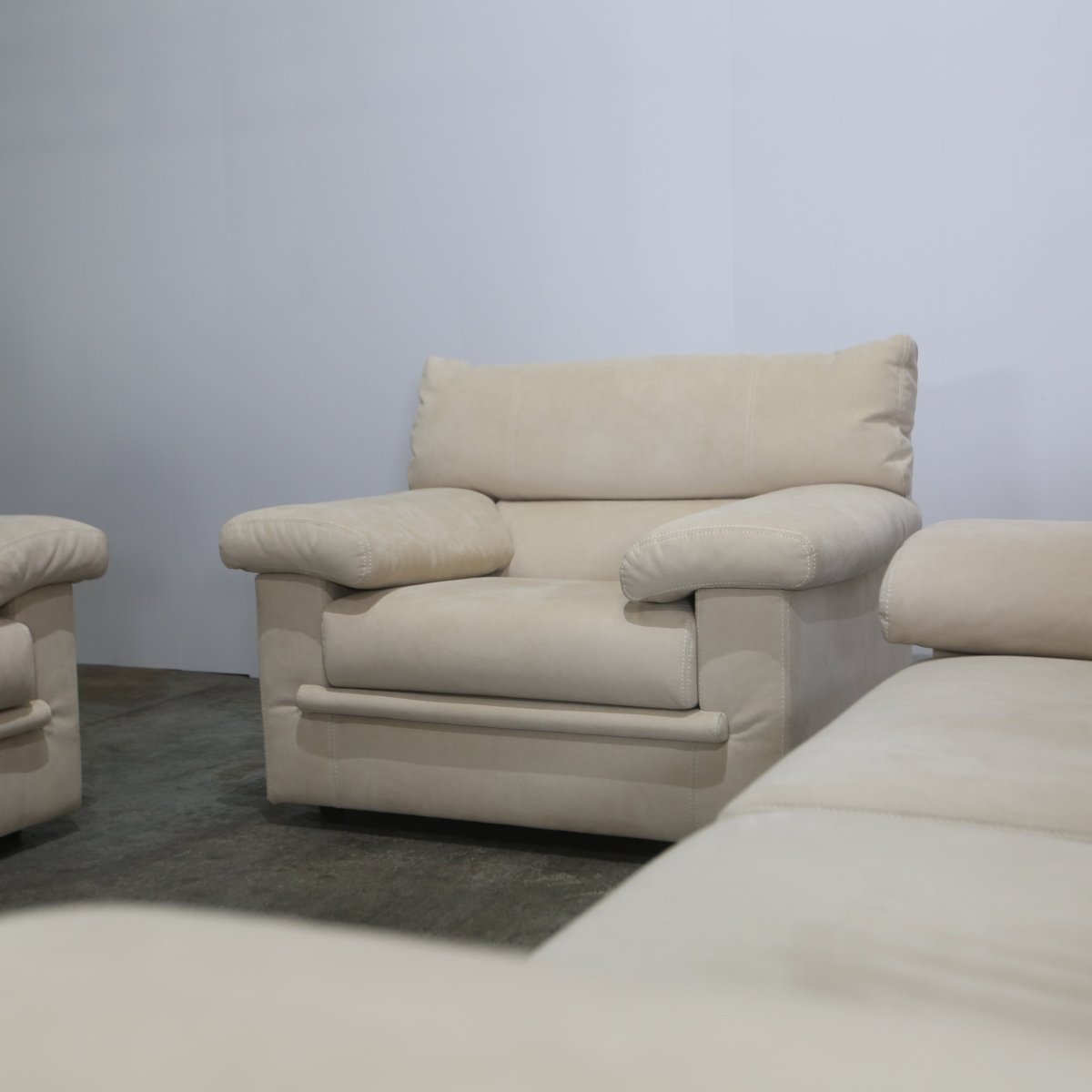 Ligne Roset Cream Suede Pallas Armchair by Claude Brisson @ REHAUS