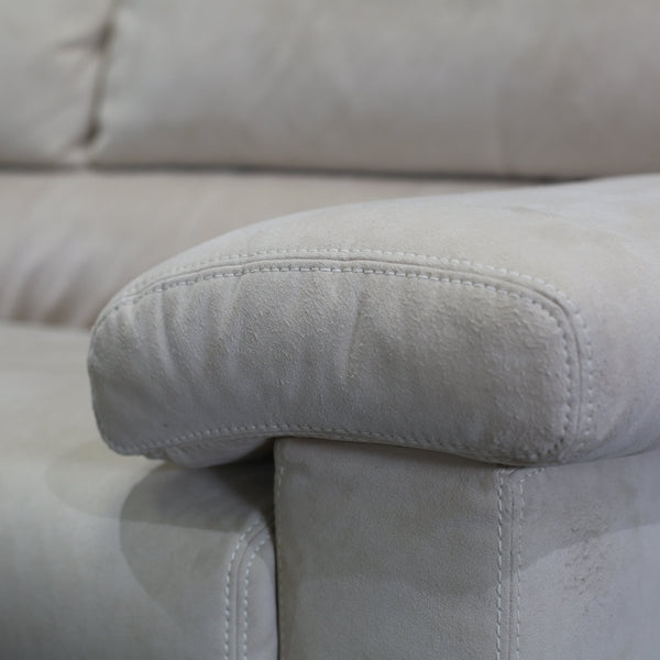 Ligne Roset Cream Suede Three Seater Pallas Sofa by Claude Brisson @ REHAUS