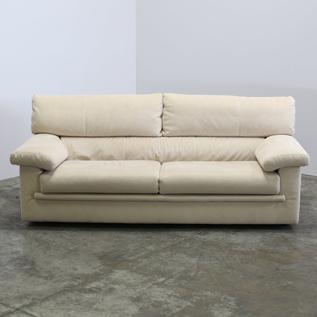 Ligne Roset Cream Suede Three Seater Pallas Sofa by Claude Brisson @ REHAUS