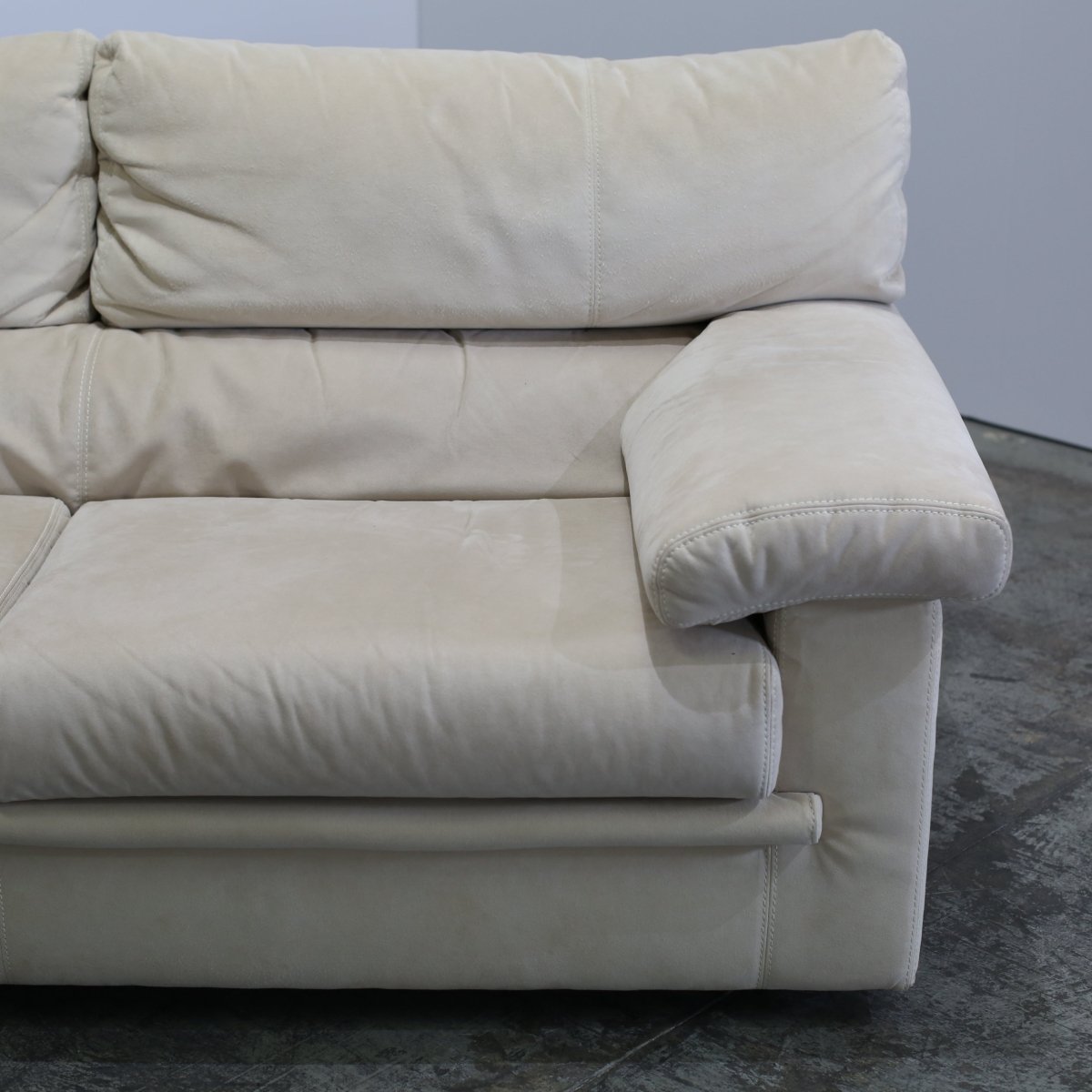 Ligne Roset Cream Suede Two Seater Pallas Sofa by Claude Brisson @ REHAUS