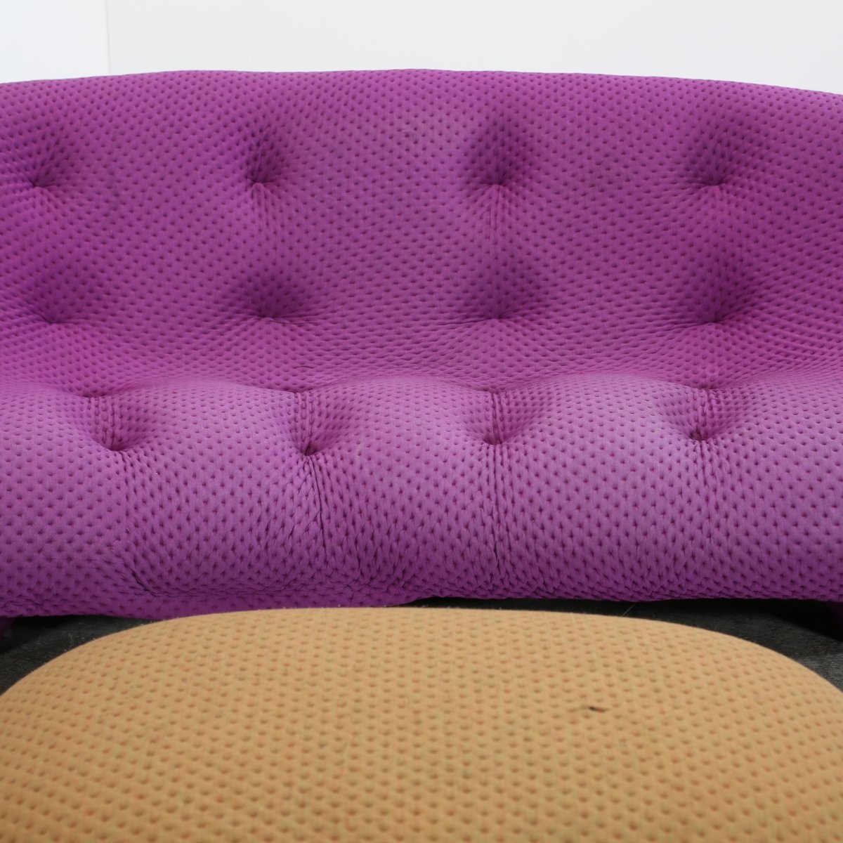 Ligne Roset High Back Magenta Ploum Sofa and Yellow Ottoman by Ronan & Erwan Bouroullec @ REHAUS