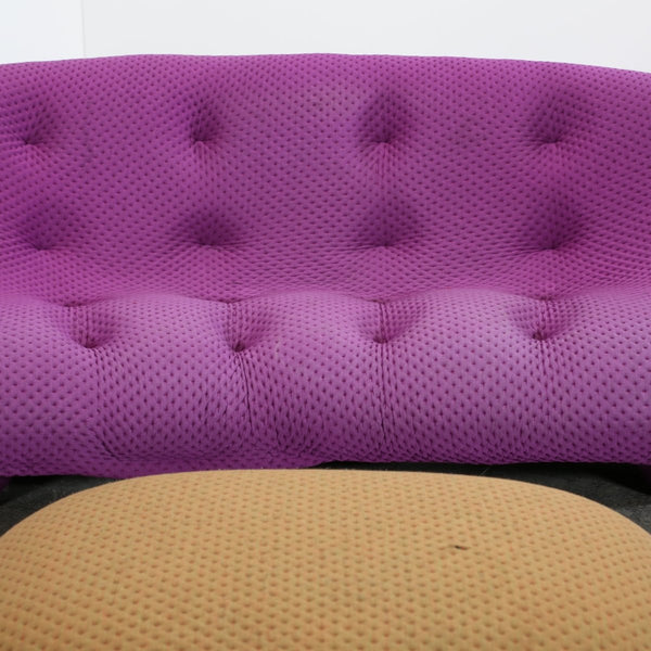 Ligne Roset High Back Magenta Ploum Sofa and Yellow Ottoman by Ronan & Erwan Bouroullec @ REHAUS