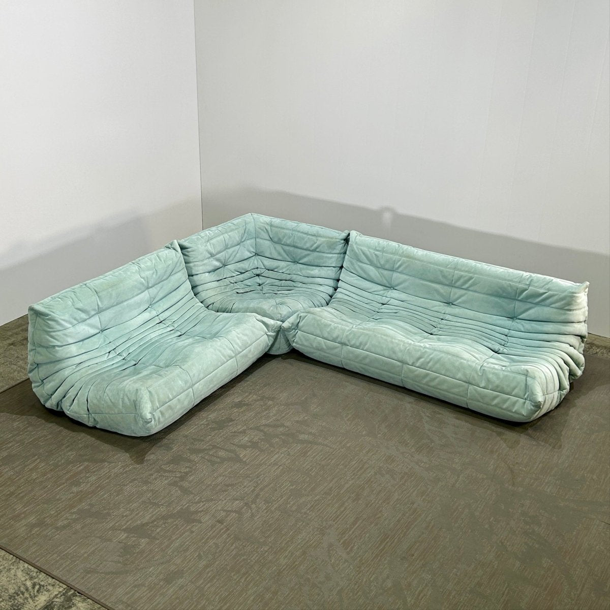 Ligne Roset Light Blue Modular Togo Sofa by Michel Ducaroy, Set of Three @ REHAUS