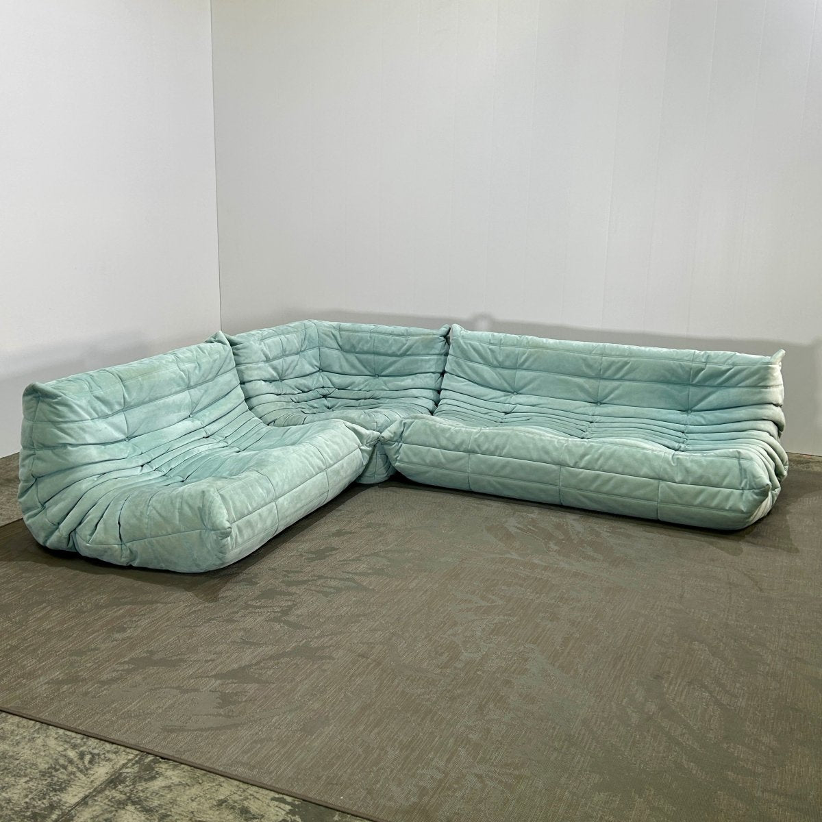 Ligne Roset Light Blue Modular Togo Sofa by Michel Ducaroy, Set of Three @ REHAUS
